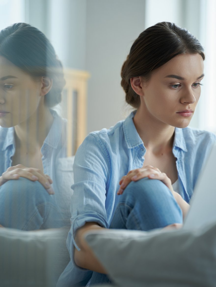 Женщина ощущает себя в другом месте